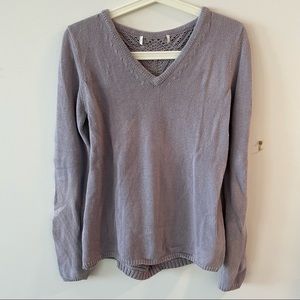 Knit Sweater with Crochet Back